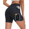 imageBALEAF Womens 4D Padded Bike Shorts High Waisted Cycling Underwear Zipper Pockets for Bicycle Biking CycleBlack