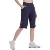 imageBALEAF Womens Bermuda Long Shorts Knee Length Mountain Bike Cycling Lightweight Pockets Quick Dry UPF 50