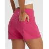 imageBALEAF Womens 25quot Yoga Shorts with Four Pockets Lounge Casual Shorts High Waist Elastic Athletic Running SweatPink
