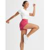 imageBALEAF Womens 25quot Yoga Shorts with Four Pockets Lounge Casual Shorts High Waist Elastic Athletic Running SweatPink