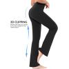 imageBALEAF Womens Cotton Flare Yoga Pants High Waisted Bootcut Bell Bottom Leggings Dressy Work Office Trousers1 Smooth Comfy Softblack
