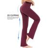 imageBALEAF Womens Cotton Flare Yoga Pants High Waisted Bootcut Bell Bottom Leggings Dressy Work Office TrousersSmooth Comfy Softburgundy