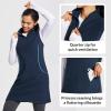imageBALEAF Womens Fleece Dress Sweatshirt Tunic Long Quarter Zip Pullover Polar Winter Dress Cover Ups PocketBlue