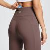 imageBALEAF Womens Leggings with Pockets Black Tummy Control Workout High Waisted Athletic 78 Ultra Soft Gym Yoga Ankle PantsDark Brown