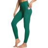 imageBALEAF Womens Leggings with Pockets Black Tummy Control Workout High Waisted Athletic 78 Ultra Soft Gym Yoga Ankle PantsDark Green