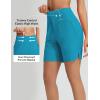 imagebaleaf Womens 7 Swim Board Shorts with Zipper Pockets High Waisted Long Beach Swimming Shorts Modest Swimsuits BottomAqua Blue