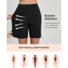 imagebaleaf Womens 7 Swim Board Shorts with Zipper Pockets High Waisted Long Beach Swimming Shorts Modest Swimsuits BottomBlack