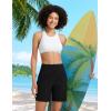 imagebaleaf Womens 7 Swim Board Shorts with Zipper Pockets High Waisted Long Beach Swimming Shorts Modest Swimsuits BottomBlack