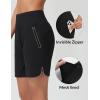 imagebaleaf Womens 7 Swim Board Shorts with Zipper Pockets High Waisted Long Beach Swimming Shorts Modest Swimsuits BottomBlack