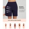 imagebaleaf Womens 7 Swim Board Shorts with Zipper Pockets High Waisted Long Beach Swimming Shorts Modest Swimsuits BottomNavy Blue