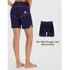 imagebaleaf Womens 7 Swim Board Shorts with Zipper Pockets High Waisted Long Beach Swimming Shorts Modest Swimsuits BottomNavy Blue