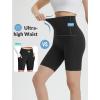 imagebaleaf Womens 8quot Biker Shorts Super High Waisted Tummy Control Yoga Workout Gym Short with PocketsBlack