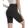 imagebaleaf Womens 8quot Biker Shorts Super High Waisted Tummy Control Yoga Workout Gym Short with PocketsBlack