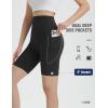 imagebaleaf Womens 8quot Biker Shorts Super High Waisted Tummy Control Yoga Workout Gym Short with PocketsBlack