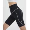 imagebaleaf Womens 8quot Biker Shorts Super High Waisted Tummy Control Yoga Workout Gym Short with PocketsBlackWhite
