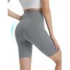 imagebaleaf Womens 8quot Biker Shorts Super High Waisted Tummy Control Yoga Workout Gym Short with PocketsDark Gray
