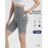 imagebaleaf Womens 8quot Biker Shorts Super High Waisted Tummy Control Yoga Workout Gym Short with PocketsDark Gray