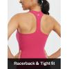 imagebaleaf Womens Racerback Workout Tank Tops Yoga Gym Athletic Running Sleeveless Shirts CamisoleRose Red