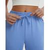 imagebaleaf Womens Yoga Capri Pants with Zipper Pockets Summer Drawstring Capris Joggers Lounge Crop 19quotBlue
