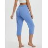imagebaleaf Womens Yoga Capri Pants with Zipper Pockets Summer Drawstring Capris Joggers Lounge Crop 19quotBlue