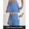 imagebaleaf Womens Yoga Capri Pants with Zipper Pockets Summer Drawstring Capris Joggers Lounge Crop 19quotBlue