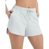 imagebaleaf Womens 35quot Running Shorts Quick Dry with Zipper Pocket Liner Shorts Gym WorkoutLight Gray