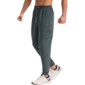 imagebaleaf Mens Hiking Pants Lightweight Quick Dry Joggers with Pockets Cargo Pants Water Resistant Breathable JoggerDark Gray