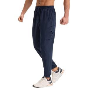 imagebaleaf Mens Hiking Pants Lightweight Quick Dry Joggers with Pockets Cargo Pants Water Resistant Breathable JoggerNavy Blue