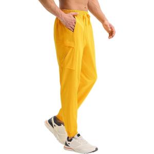 imagebaleaf Mens Hiking Pants Lightweight Quick Dry Joggers with Pockets Cargo Pants Water Resistant Breathable JoggerYellow