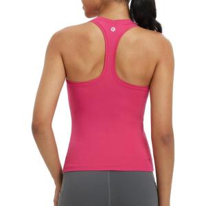imagebaleaf Womens Racerback Workout Tank Tops Yoga Gym Athletic Running Sleeveless Shirts CamisoleRose Red