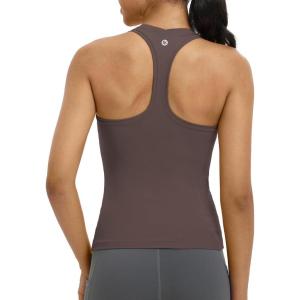 imagebaleaf Womens Racerback Workout Tank Tops Yoga Gym Athletic Running Sleeveless Shirts CamisoleSeal Brown
