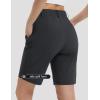 imageBALEAF Womens Golf Shorts 9 Knee Length Stretch Bermuda Long Shorts Belt Loops Pockets Casual Work UPF 50Black