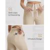 imageBALEAF Womens Golf Shorts 9 Knee Length Stretch Bermuda Long Shorts Belt Loops Pockets Casual Work UPF 50Khaki