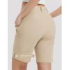 imageBALEAF Womens Golf Shorts 9 Knee Length Stretch Bermuda Long Shorts Belt Loops Pockets Casual Work UPF 50Khaki
