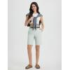 imageBALEAF Womens Golf Shorts 9 Knee Length Stretch Bermuda Long Shorts Belt Loops Pockets Casual Work UPF 50Light Gray