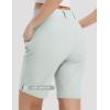 imageBALEAF Womens Golf Shorts 9 Knee Length Stretch Bermuda Long Shorts Belt Loops Pockets Casual Work UPF 50Light Gray
