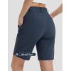 imageBALEAF Womens Golf Shorts 9 Knee Length Stretch Bermuda Long Shorts Belt Loops Pockets Casual Work UPF 50Navy Blue