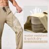imagebaleaf Mens 32 Hiking Pants Cargo Pockets Lightweight Water Resistant Quick Dry Travel UPF 50 RunningTannin