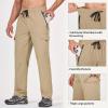 imagebaleaf Mens 32 Hiking Pants Cargo Pockets Lightweight Water Resistant Quick Dry Travel UPF 50 RunningTannin