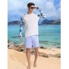 imagebaleaf Mens Sun Protection Swim Shirts Zipper Pocket Rash Guard Shirt Quick Dry Long Sleeve Sun Shirt UPF 50Blue Coconut