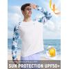 imagebaleaf Mens Sun Protection Swim Shirts Zipper Pocket Rash Guard Shirt Quick Dry Long Sleeve Sun Shirt UPF 50Blue Coconut