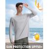 imagebaleaf Mens Sun Protection Swim Shirts Zipper Pocket Rash Guard Shirt Quick Dry Long Sleeve Sun Shirt UPF 50Light Gray