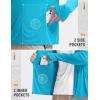 imagebaleaf Mens UPF 50 Sun Protection Hoodie Full Zip Jacket Lightweight Long Sleeve Cooling Shirts Pockets Hiking FishingAqua Blue