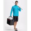 imagebaleaf Mens UPF 50 Sun Protection Hoodie Full Zip Jacket Lightweight Long Sleeve Cooling Shirts Pockets Hiking FishingAqua Blue
