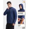imagebaleaf Mens UPF 50 Sun Protection Hoodie Full Zip Jacket Lightweight Long Sleeve Cooling Shirts Pockets Hiking FishingNavy Blue