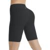 imagebaleaf Women 8quot Yoga Shorts with Pockets V Crossover Workout Gym Tummy Control Spandex Running BottomsBlack