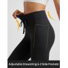 imagebaleaf Womens Capri Leggings with Pockets Knee Length Capris Pants Yoga Workout Exercise for Casual SummerBlack
