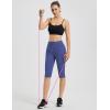 imagebaleaf Womens Capri Leggings with Pockets Knee Length Capris Pants Yoga Workout Exercise for Casual SummerClassic Navy