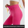 imagebaleaf Womens Capri Leggings with Pockets Knee Length Capris Pants Yoga Workout Exercise for Casual SummerRosy