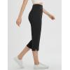 imagebaleaf Womens Capri Yoga Pants Dressy Casual Capris with Pockets Stretch Crop Lounge Pants Straight Open Bottom SummerBlack